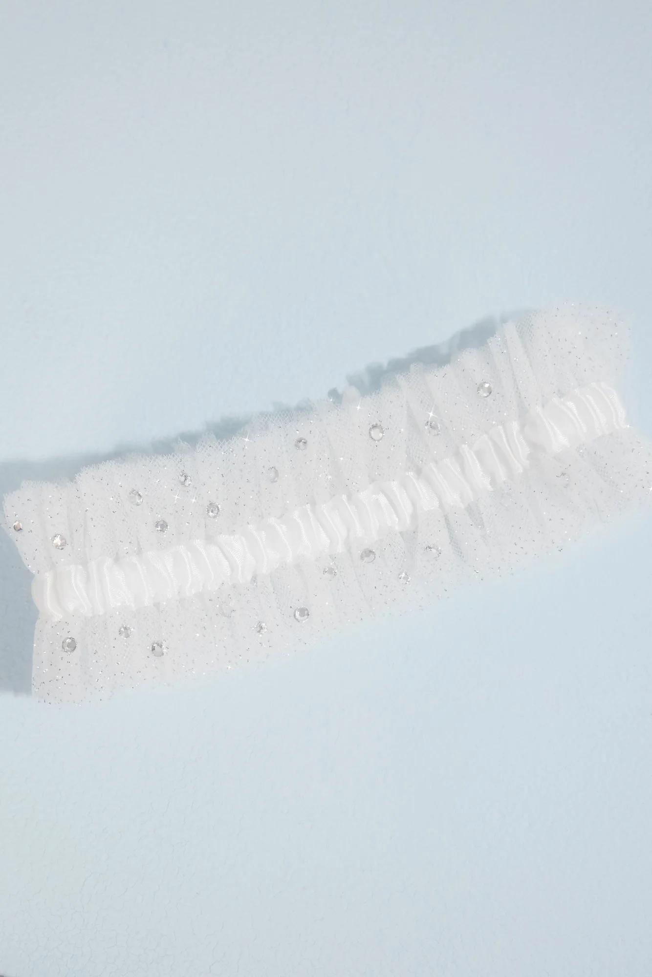 Rhinestone Embellished Glitter Tulle Garter - Image 2