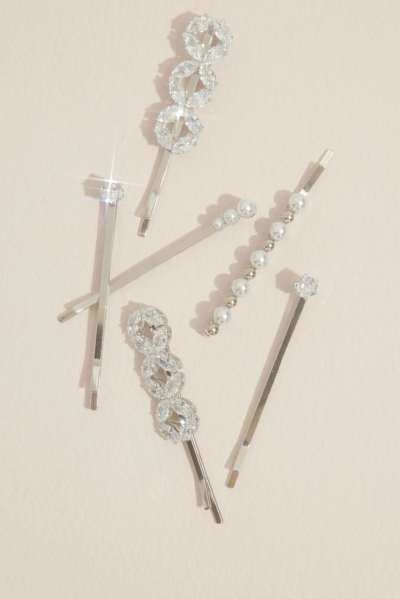 Rhinestone Embellished Hair Pin Set