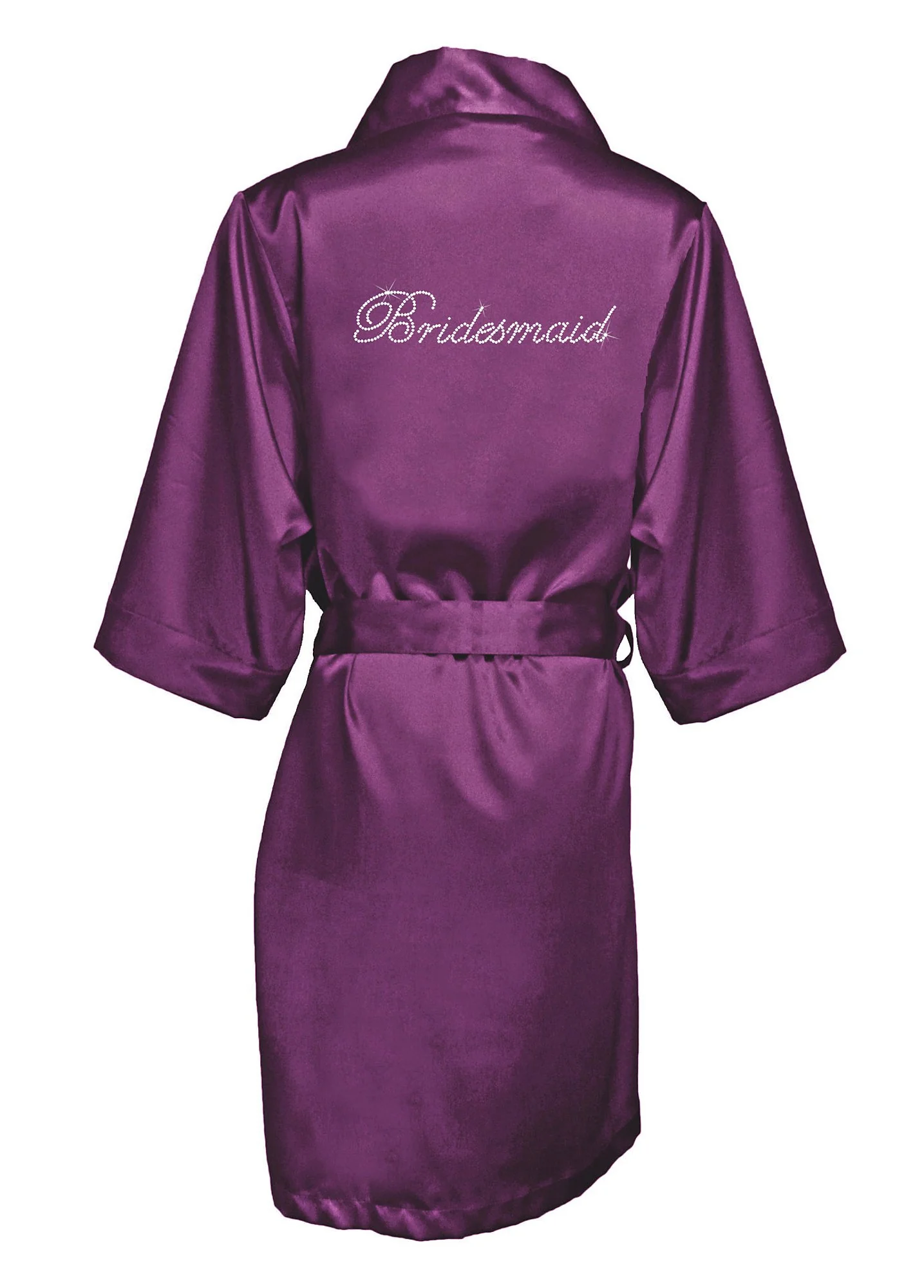Rhinestone Satin Bridesmaid Robe - Image 3