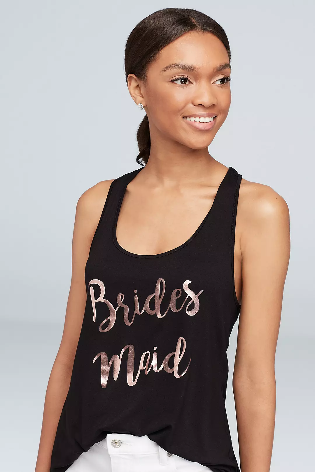 Rose Gold Foil Bridesmaid Racerback Tank - Image 2
