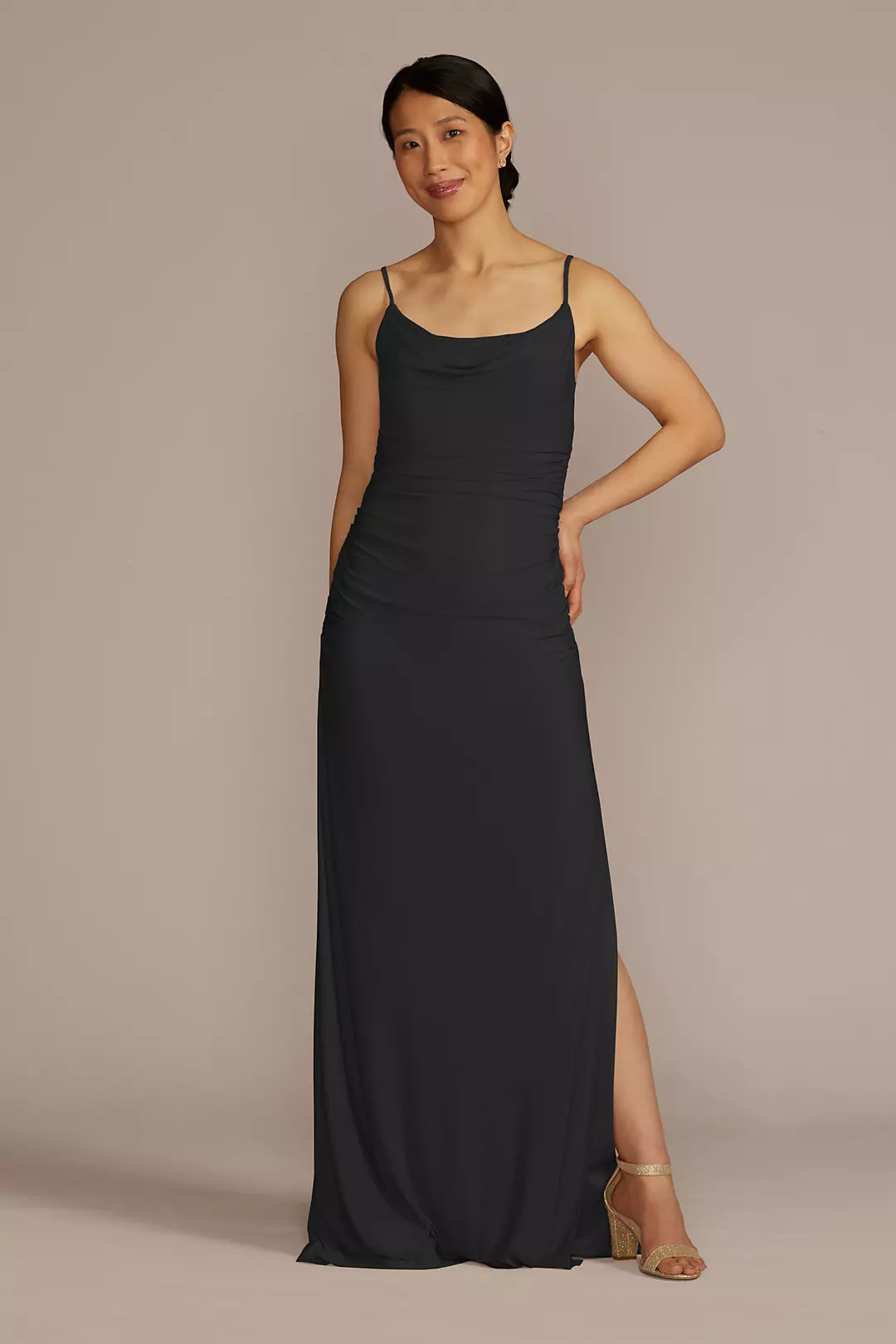 Ruched Jersey Spaghetti Strap Dress - Image 21