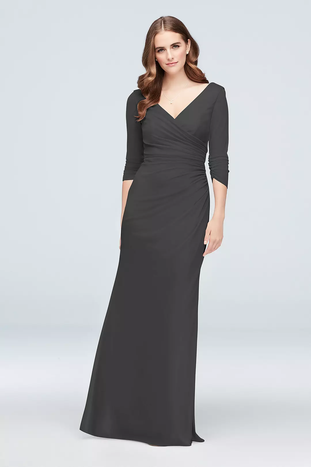 Ruched Mesh 3/4-Sleeve Bridesmaid Dress - Image 97