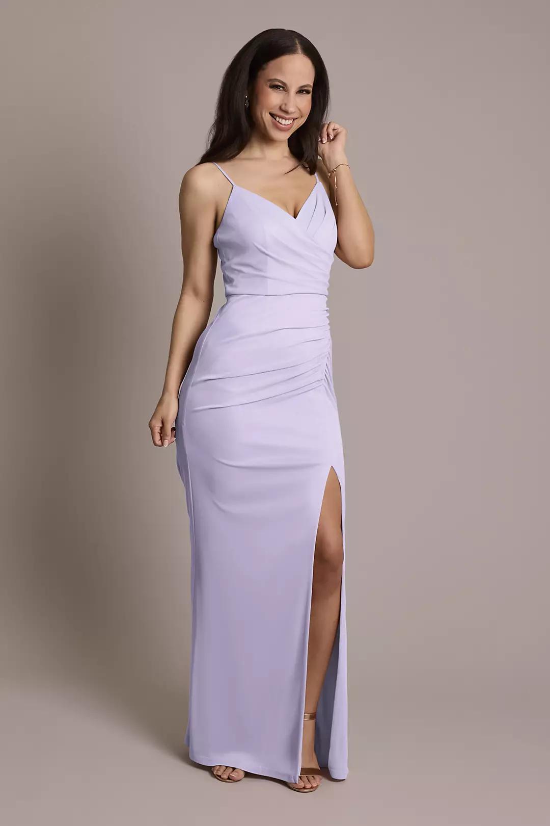 Ruched Mesh Spaghetti Strap Dress - Image 101