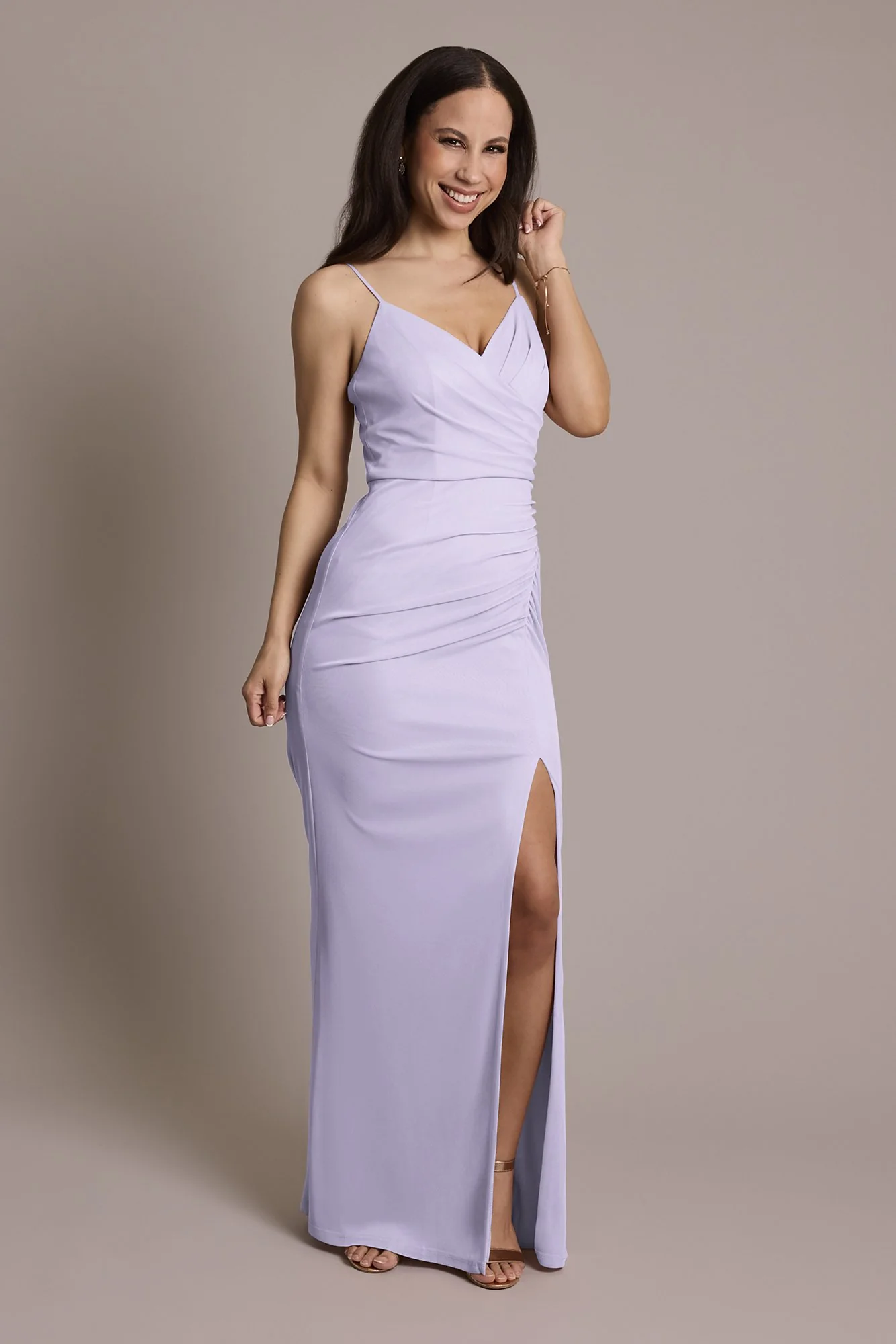 Ruched Mesh Spaghetti Strap Dress - Image 25