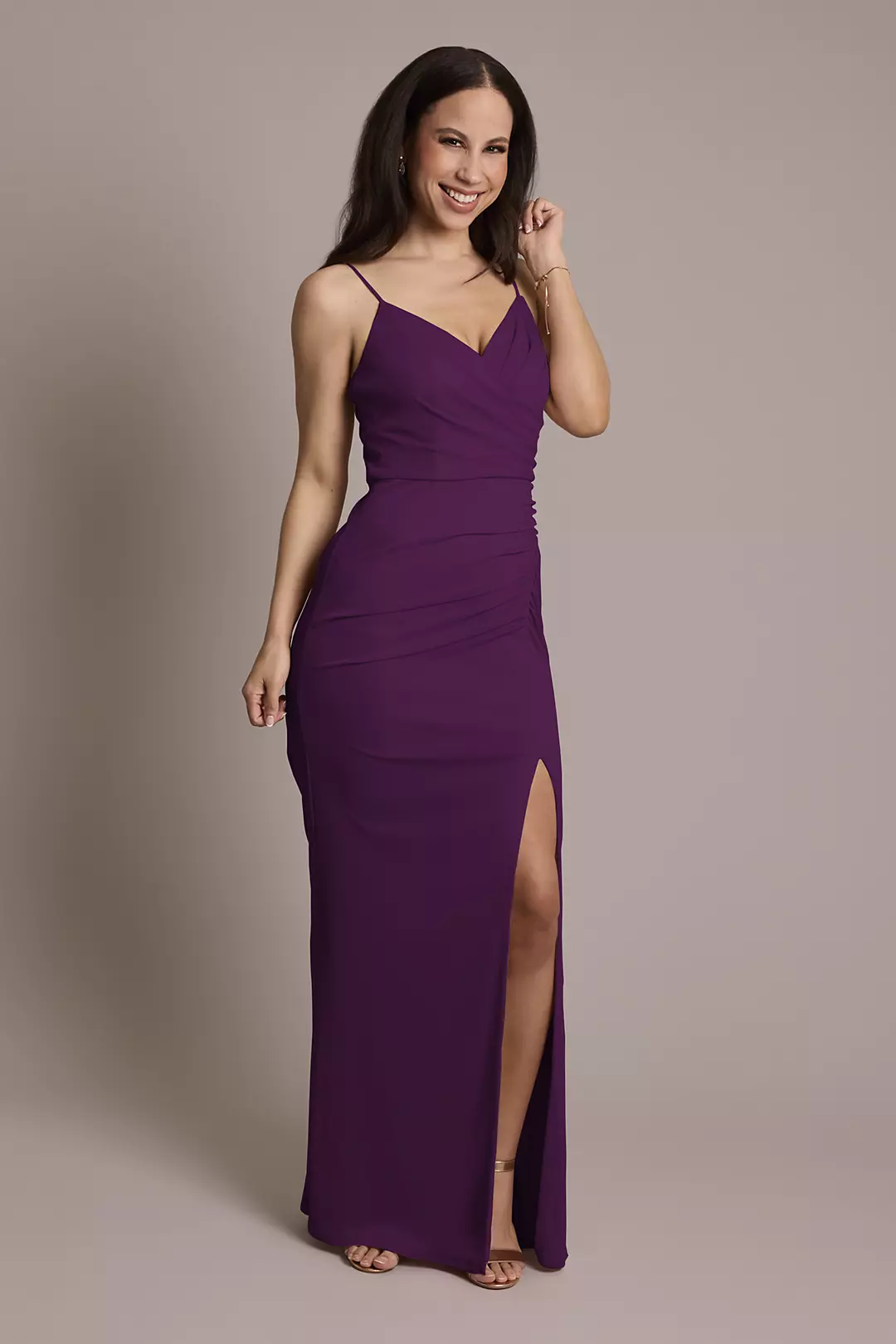 Ruched Mesh Spaghetti Strap Dress - Image 47