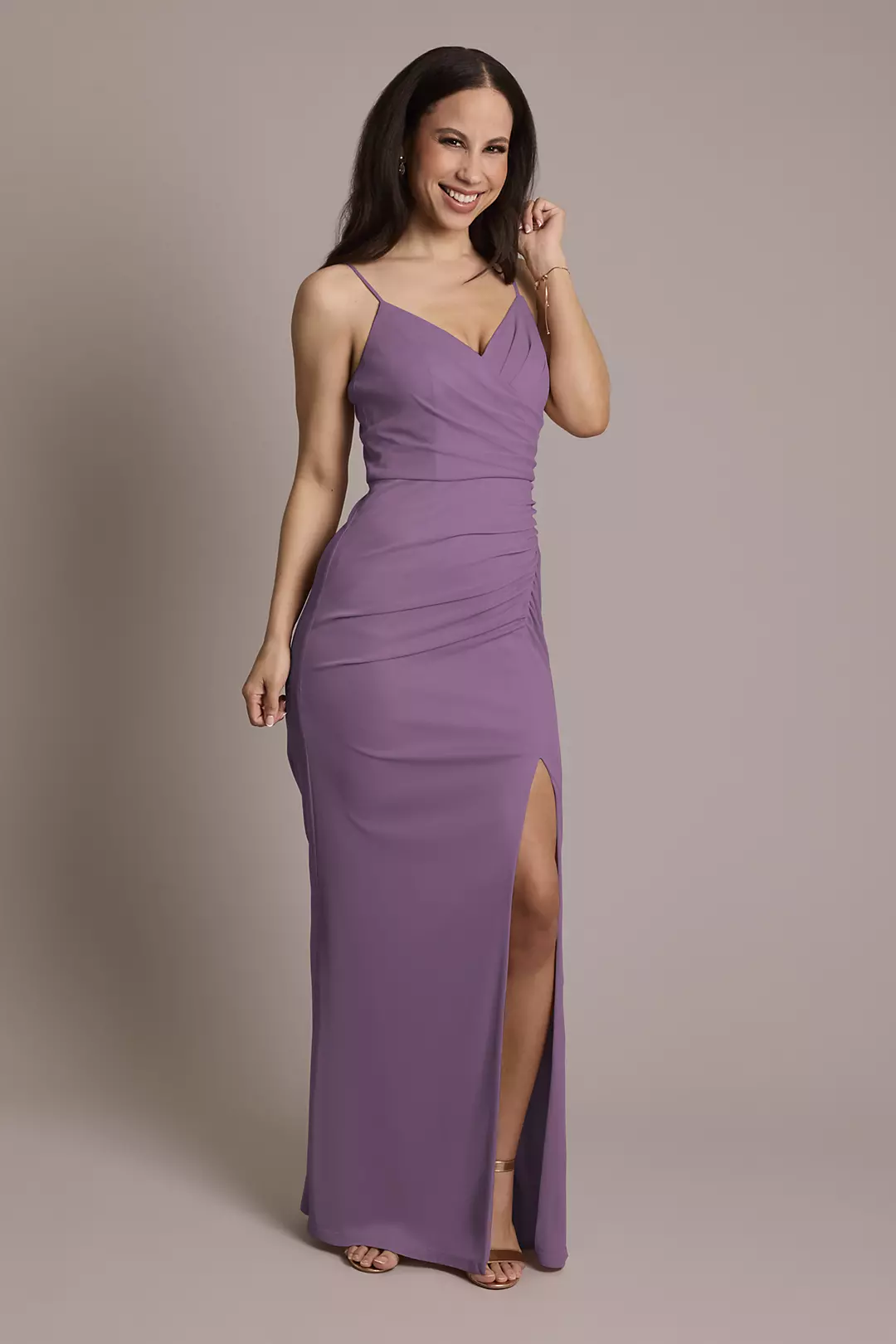 Ruched Mesh Spaghetti Strap Dress - Image 53