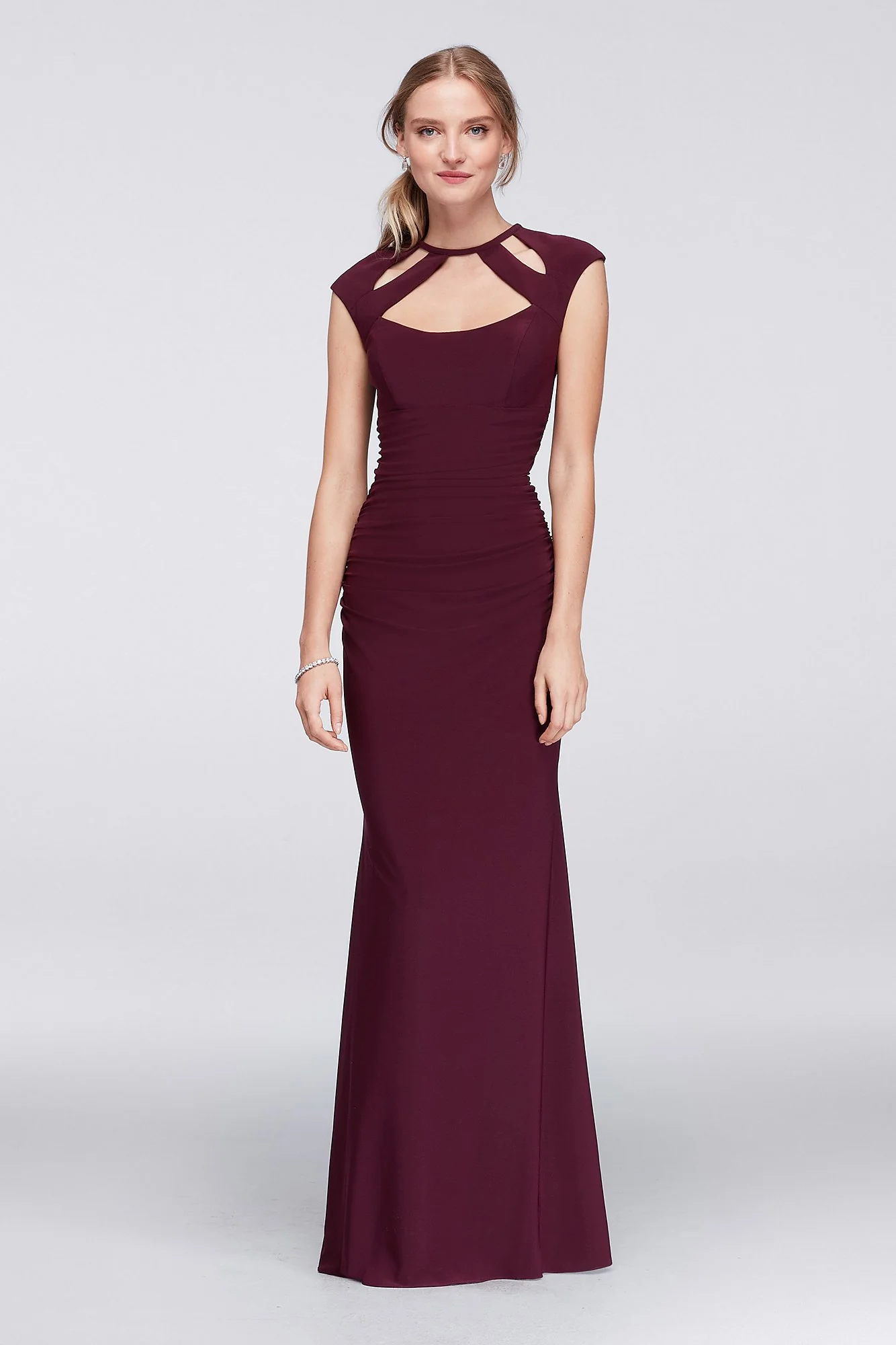 Ruched Sheath Dress With Cutout Neckline - Image 2