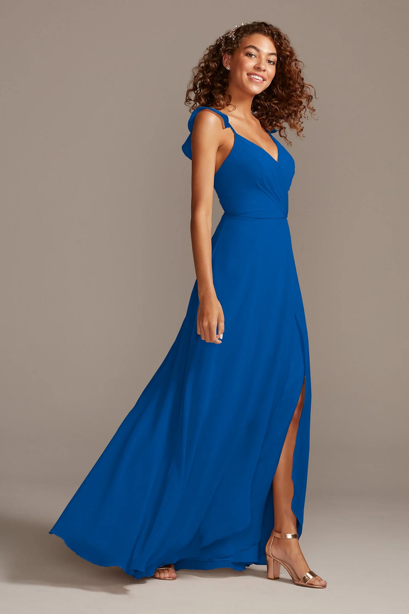 Ruffle Spaghetti Strap Chiffon Dress - Image 19