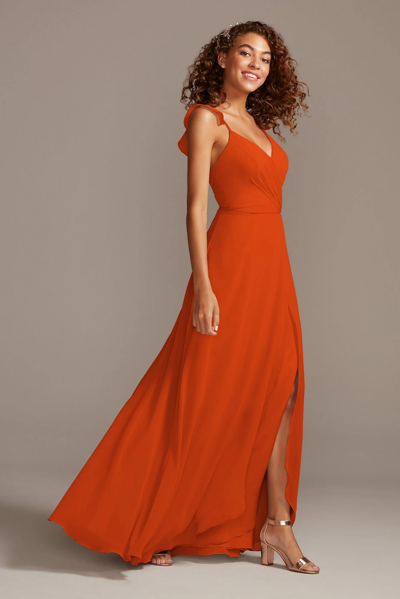 Ruffle Spaghetti Strap Chiffon Dress - Image 20