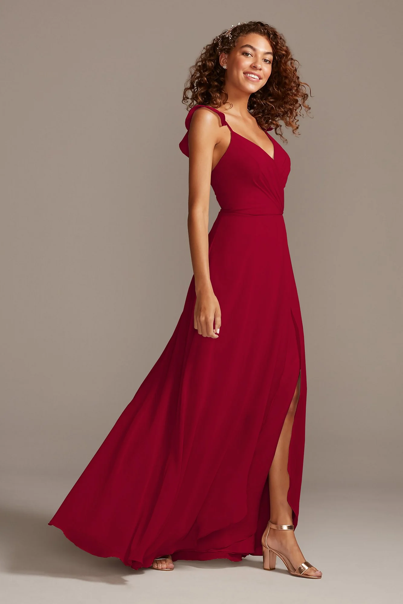 Ruffle Spaghetti Strap Chiffon Dress - Image 28