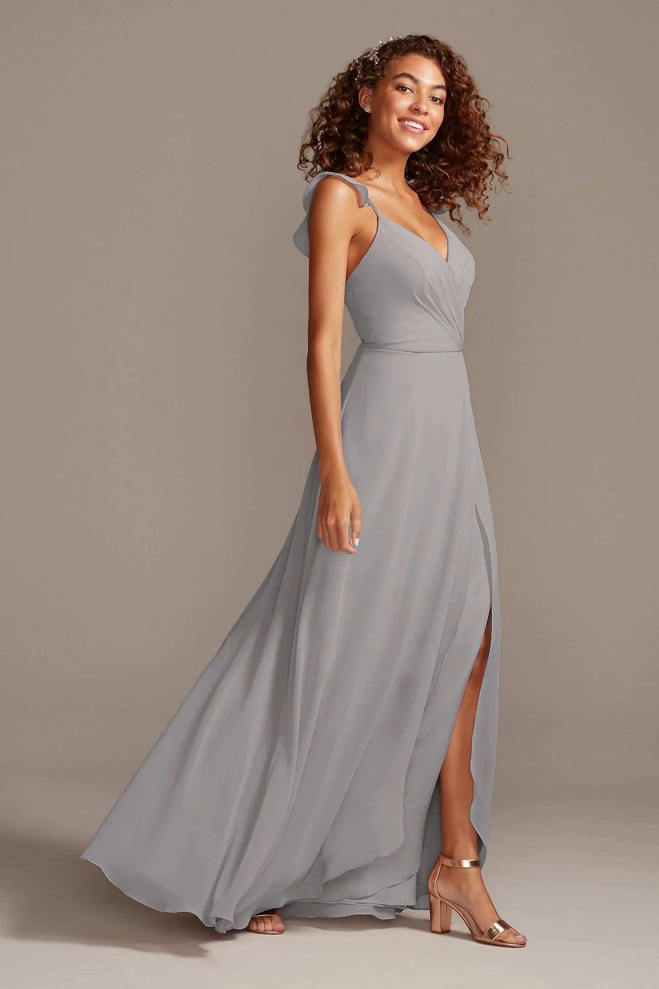 Ruffle Spaghetti Strap Chiffon Dress - Image 4