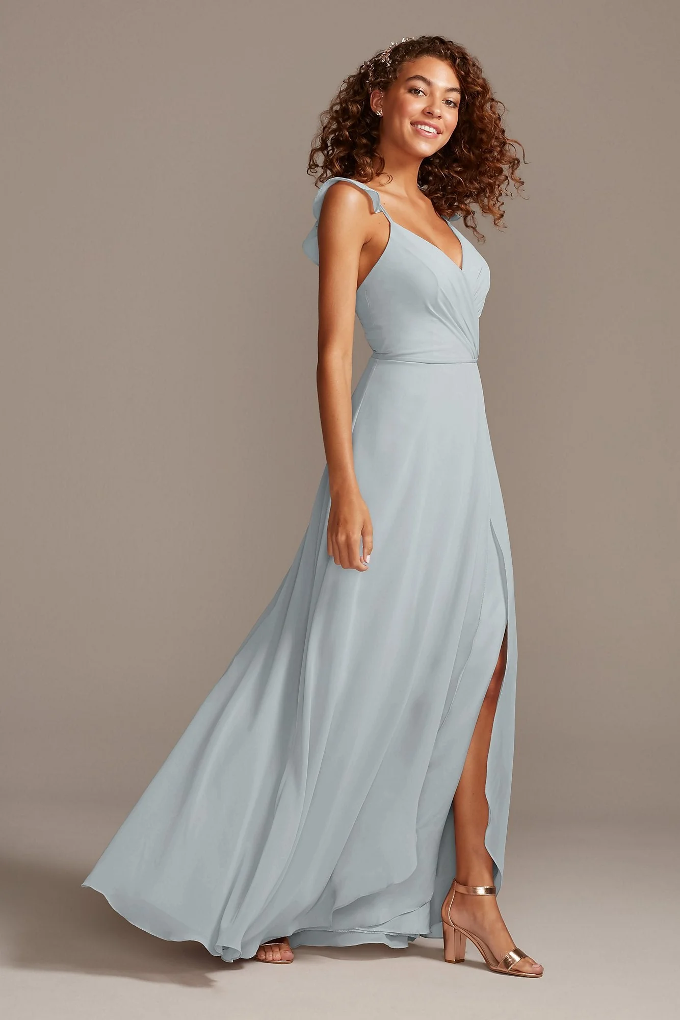 Ruffle Spaghetti Strap Chiffon Dress - Image 42
