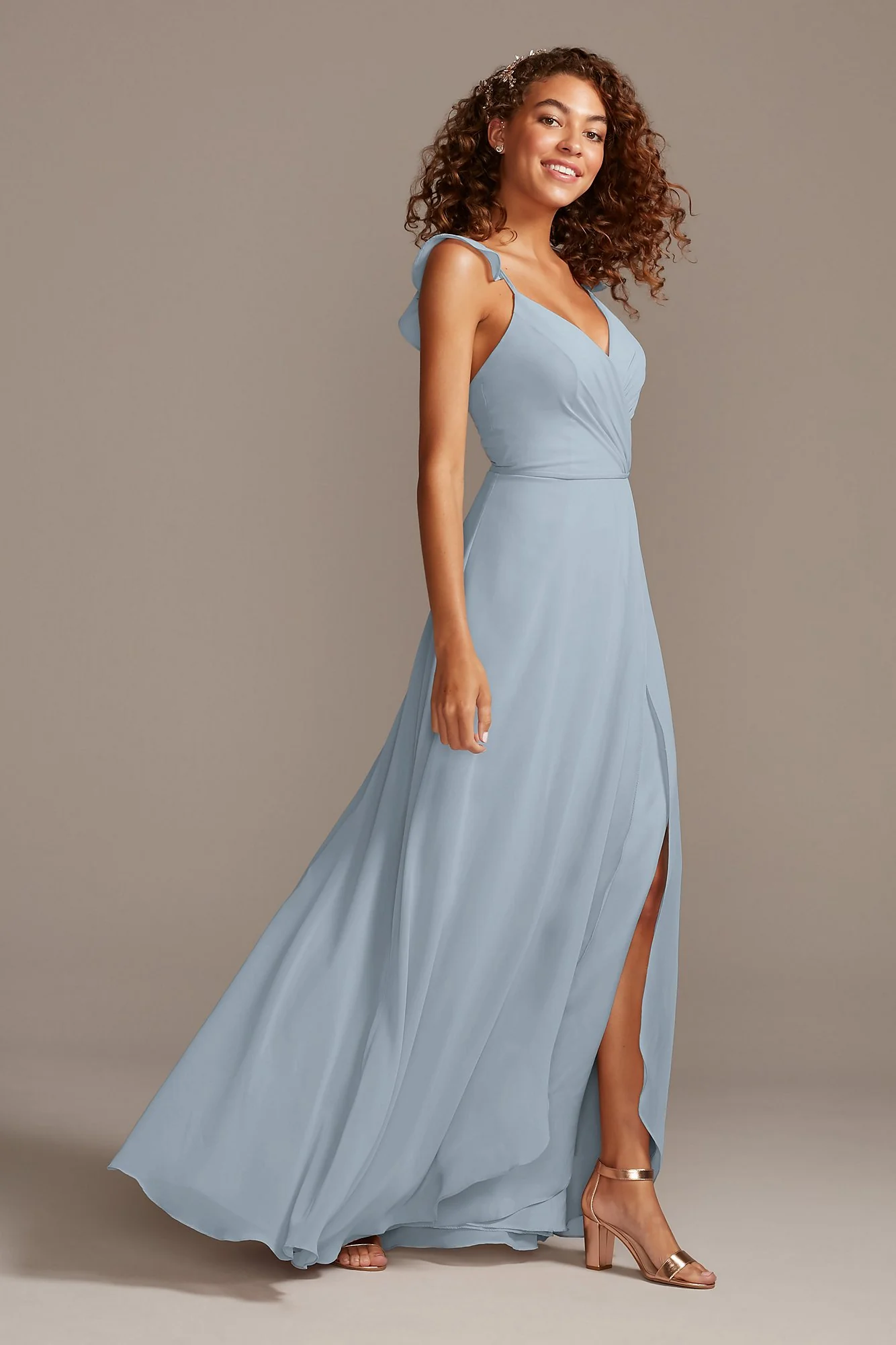 Ruffle Spaghetti Strap Chiffon Dress - Image 47