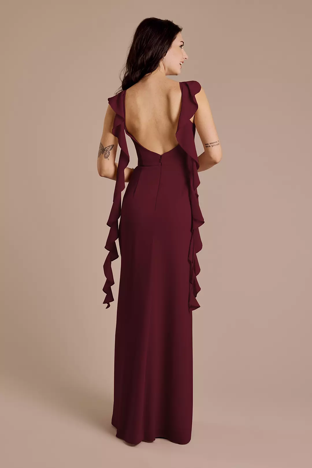 Ruffle Strap Scoop Neck Chiffon A-Line Dress - Image 51