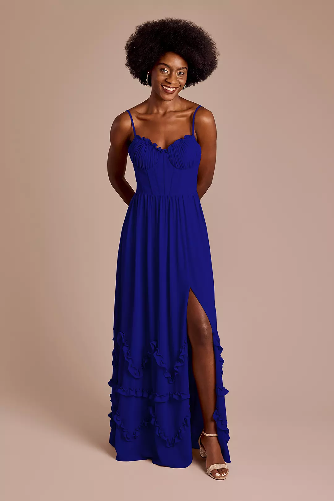 Ruffled Chiffon Spaghetti Strap Dress - Image 25