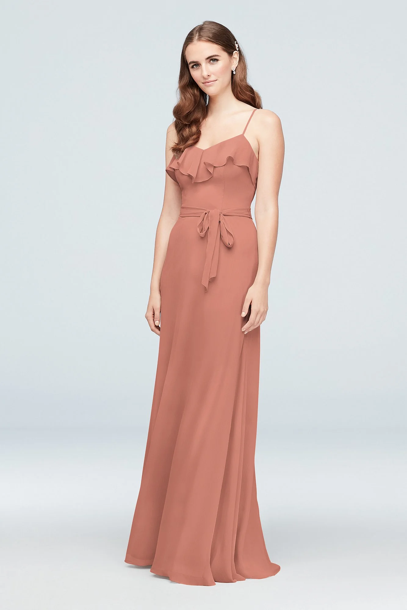 Ruffled Crinkle Chiffon Bridesmaid Dress - Image 10