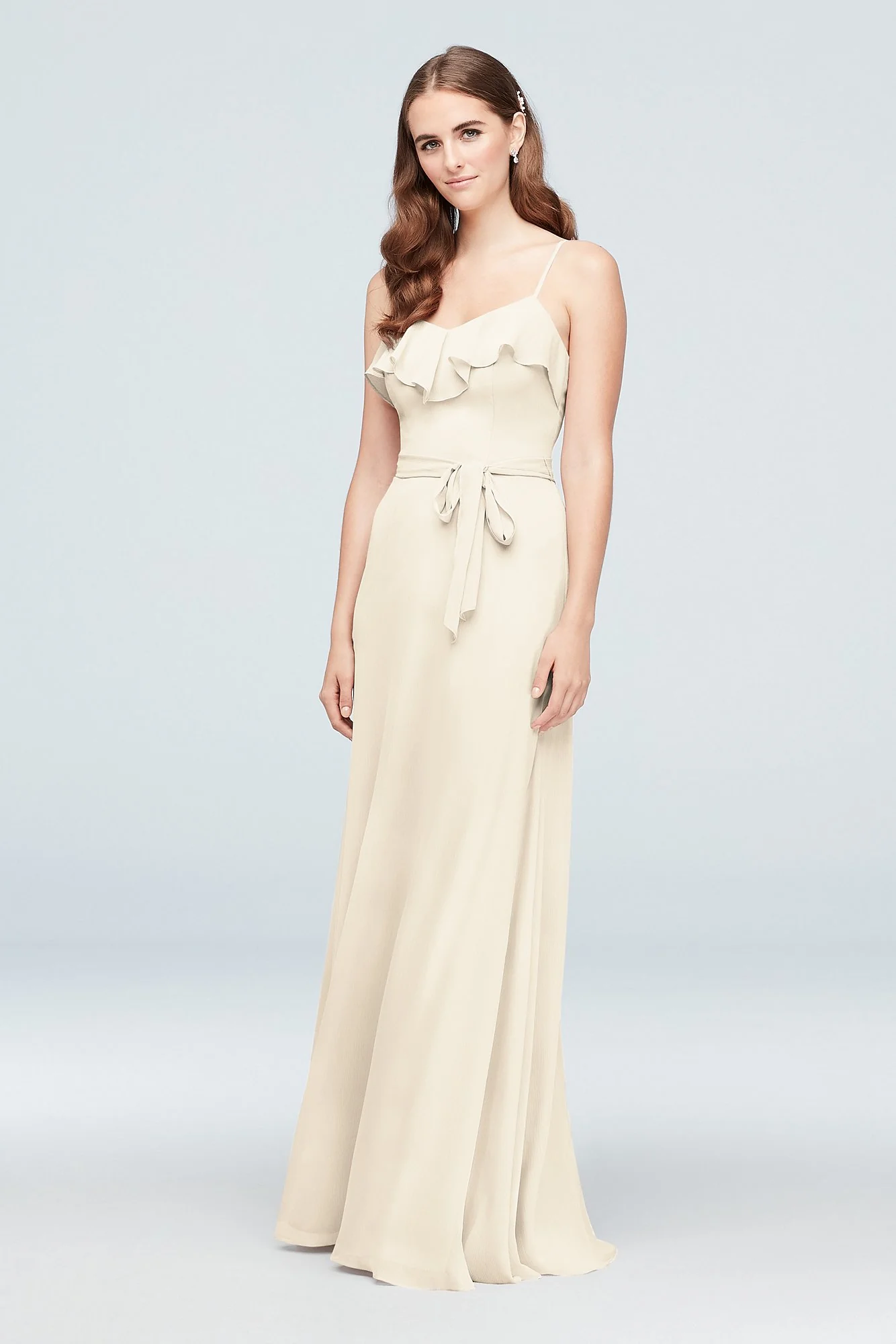 Ruffled Crinkle Chiffon Bridesmaid Dress - Image 19