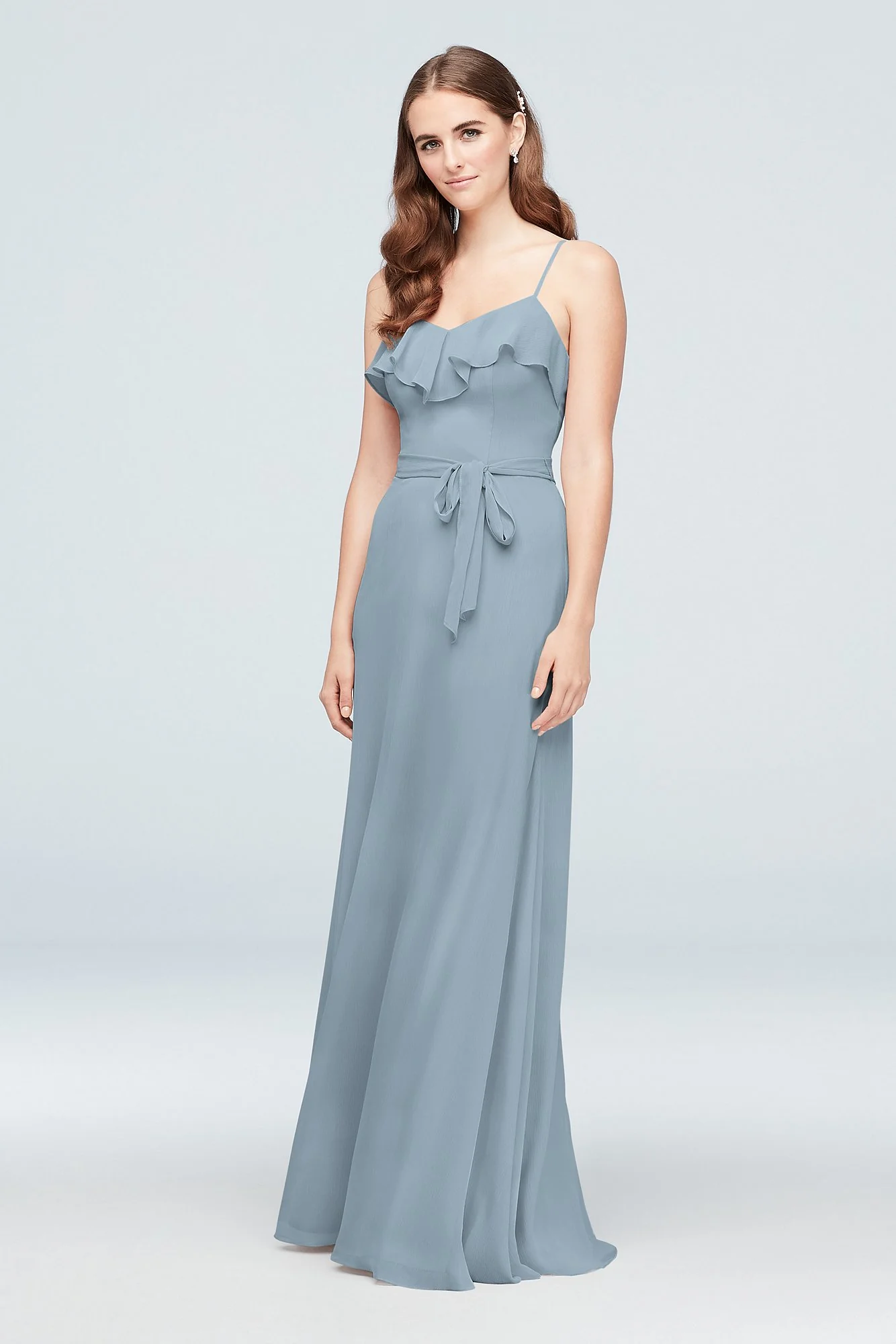 Ruffled Crinkle Chiffon Bridesmaid Dress - Image 25
