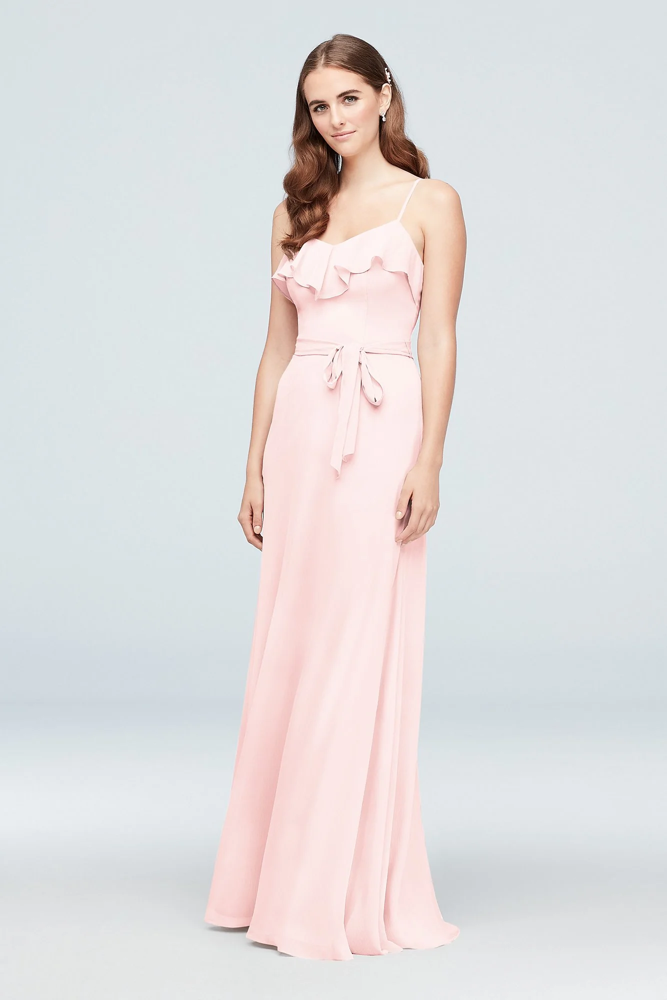 Ruffled Crinkle Chiffon Bridesmaid Dress - Image 32