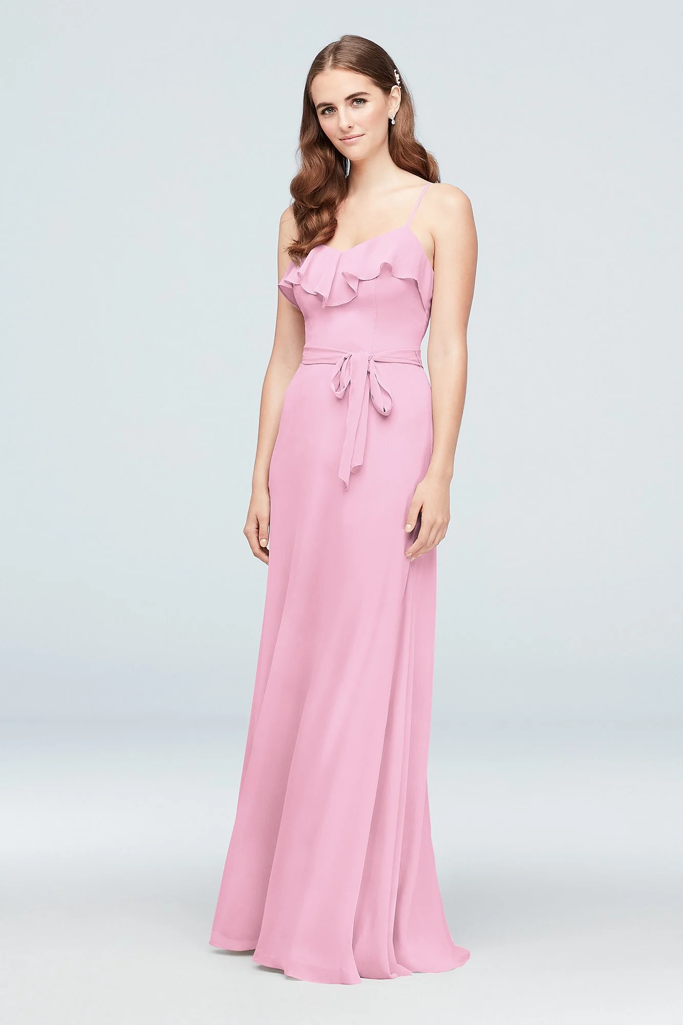 Ruffled Crinkle Chiffon Bridesmaid Dress - Image 4