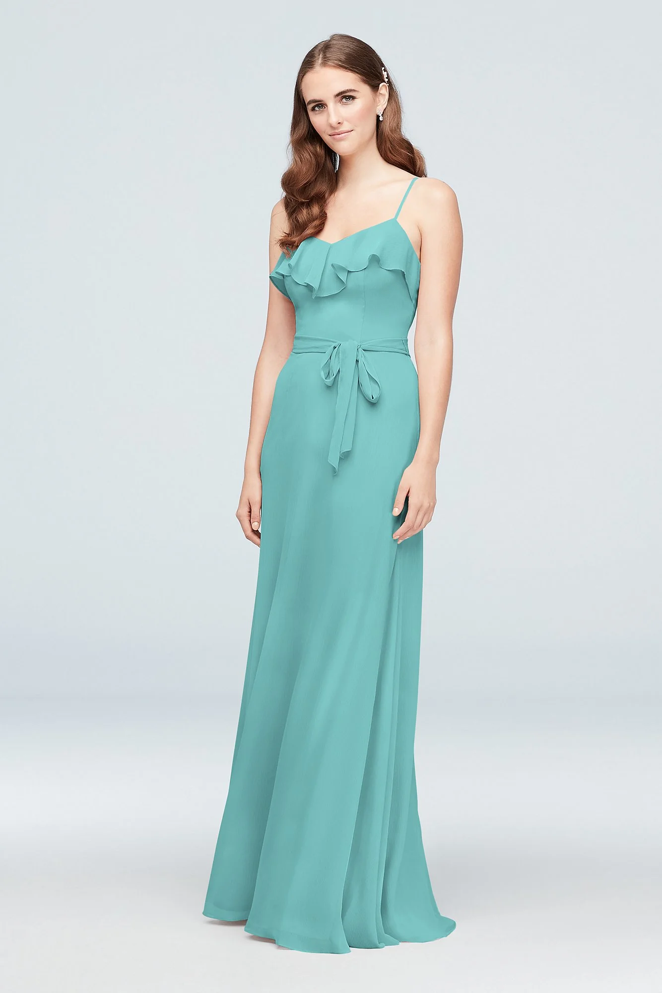 Ruffled Crinkle Chiffon Bridesmaid Dress - Image 54