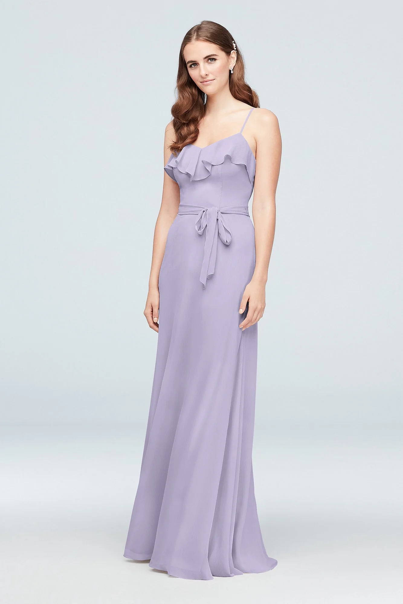 Ruffled Crinkle Chiffon Bridesmaid Dress - Image 75