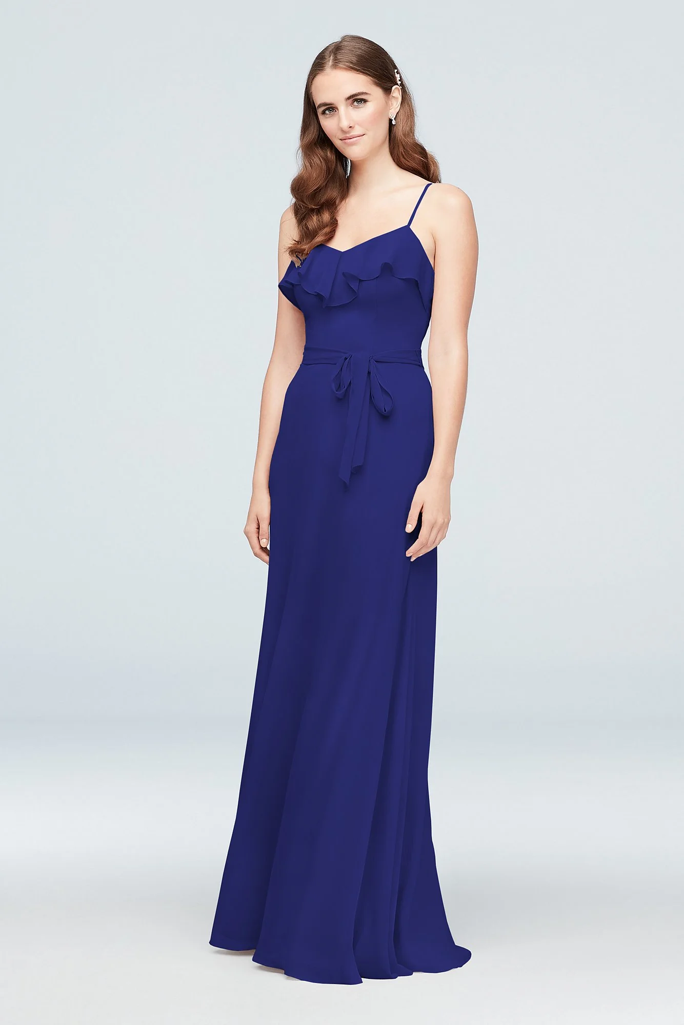 Ruffled Crinkle Chiffon Bridesmaid Dress - Image 8