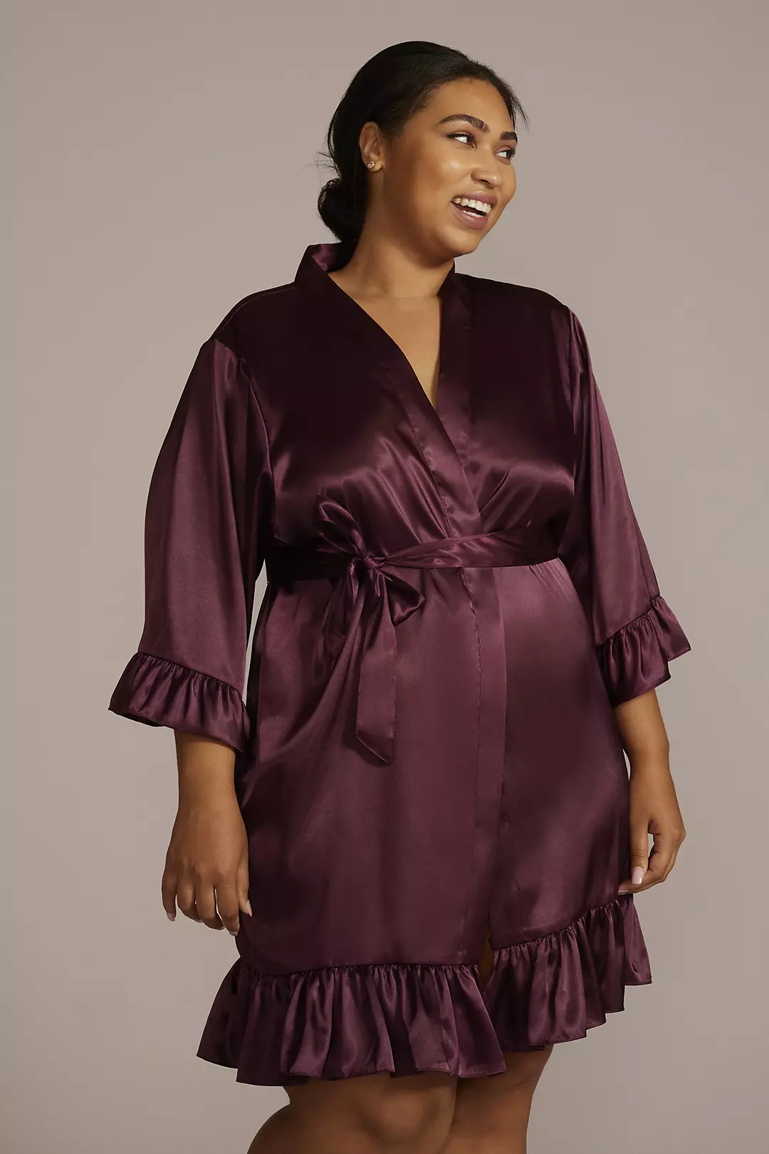 Ruffled Satin Robe - Image 2