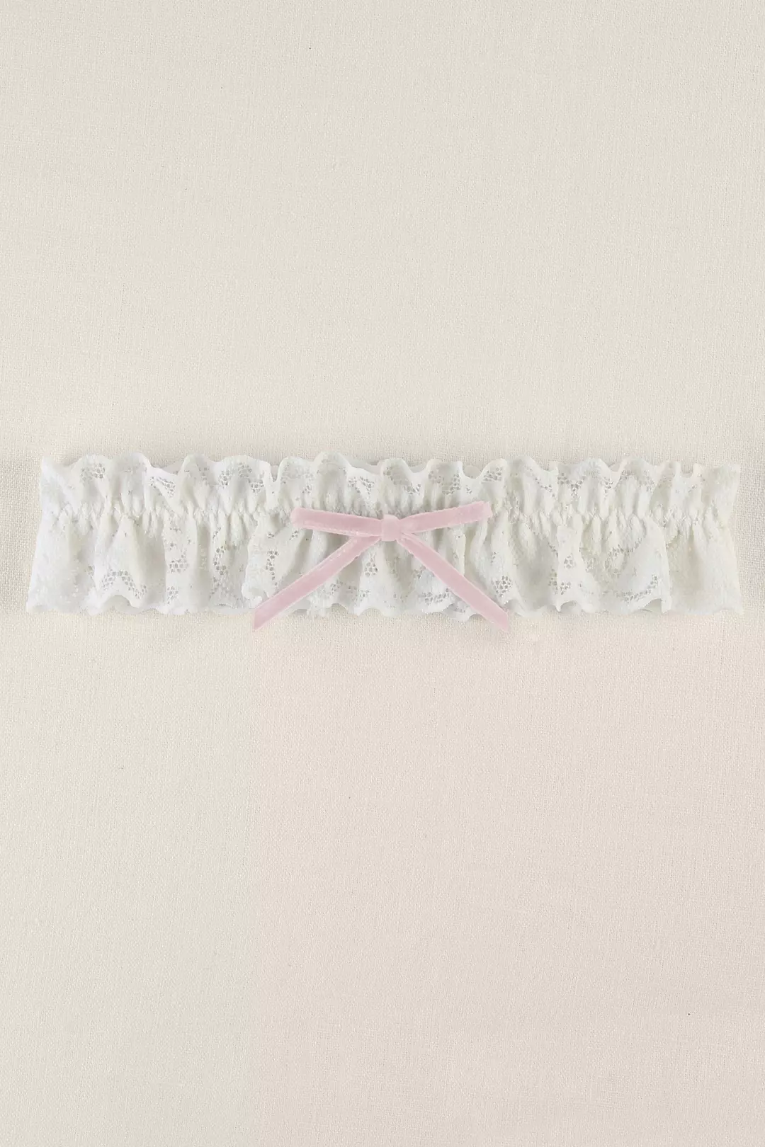Ruffled Soft Lace Garter with Velvet Bow - Image 2