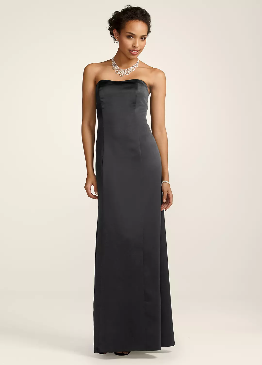 Satin A-line Dress, Sweetheart Neckline - Image 3