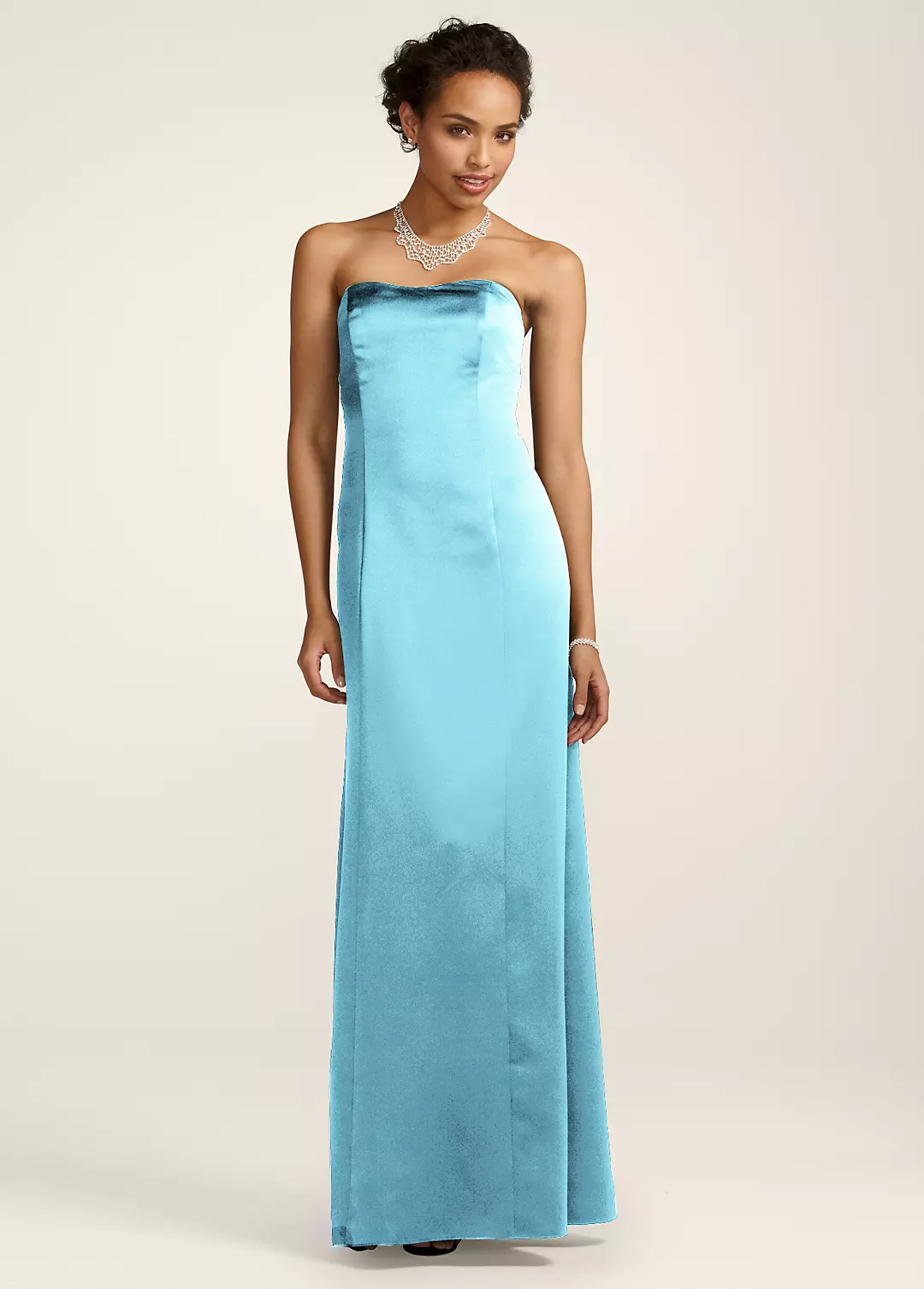 Satin A-line Dress, Sweetheart Neckline - Image 7