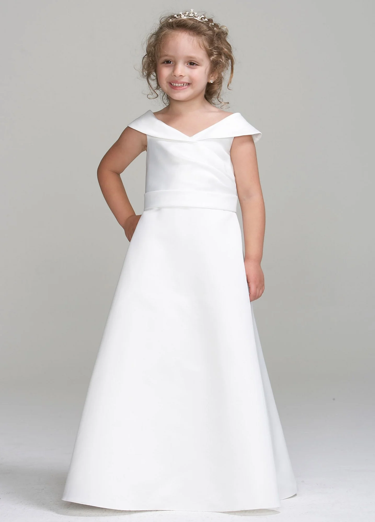 Satin A-line Full Length Dress