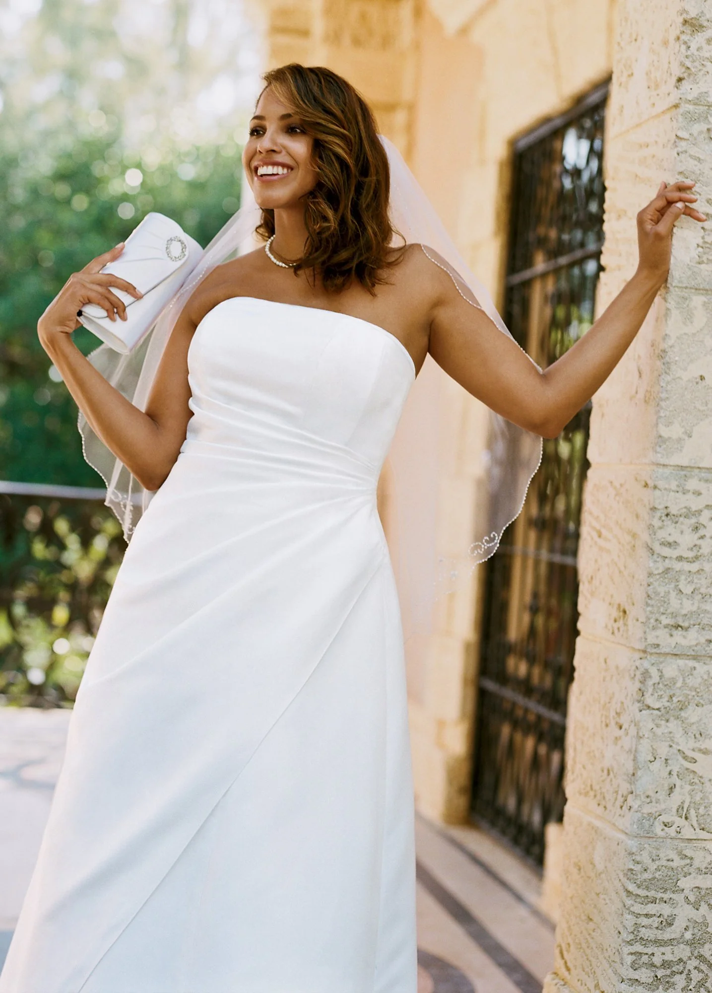 Satin A-Line Wedding Dress Asymmetrical Skirt - Image 3