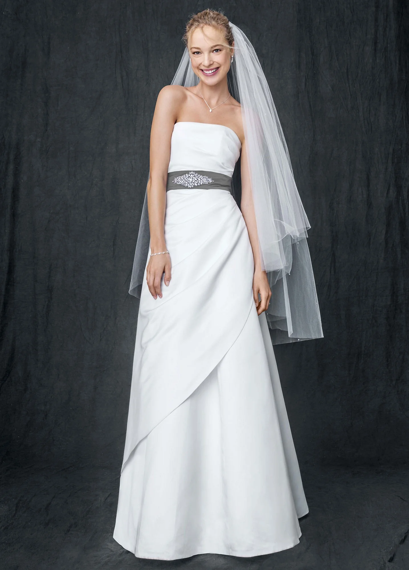 Satin A-line with Asymmetrical Skirt