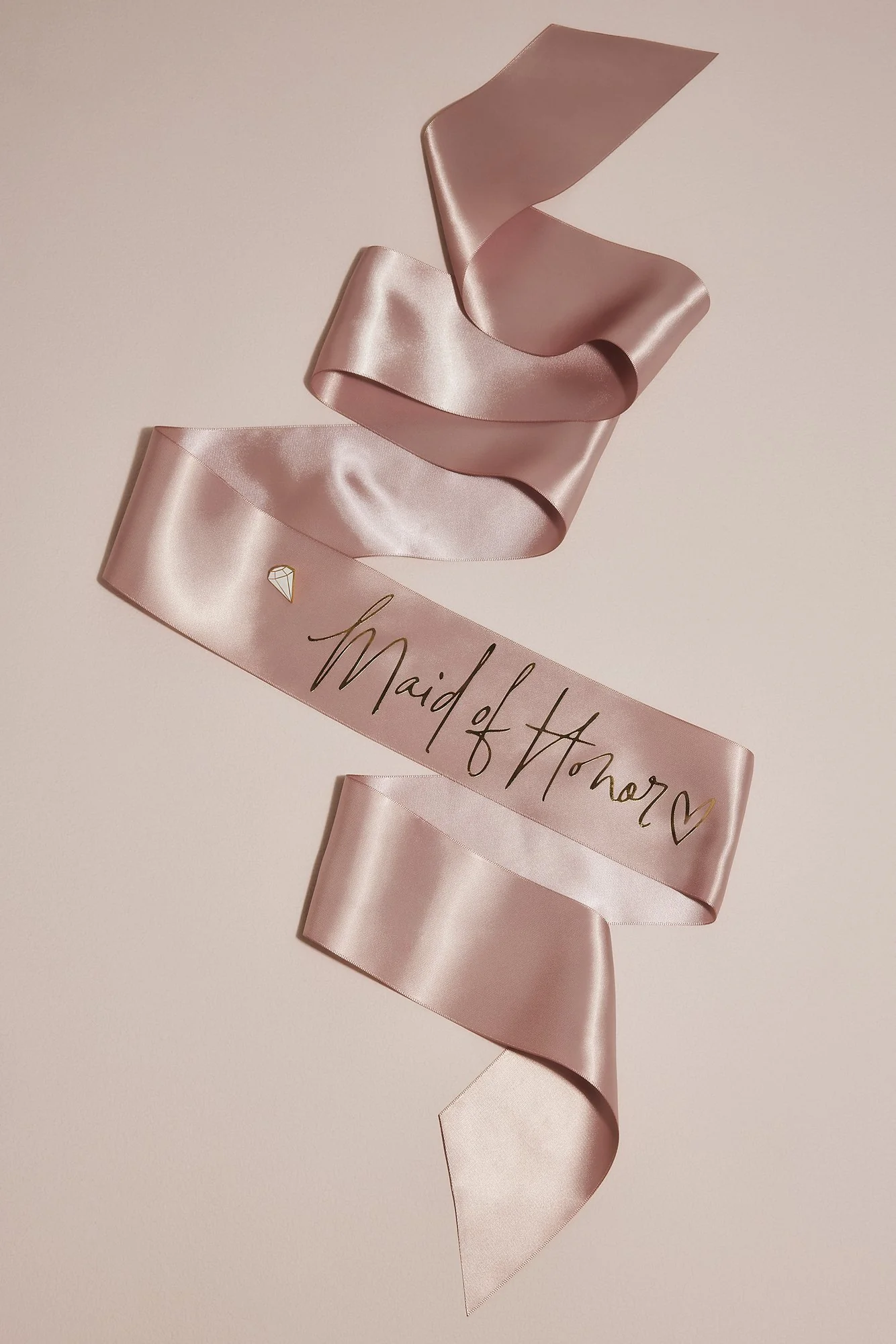 Satin and Gold Foil Maid of Honor Sash