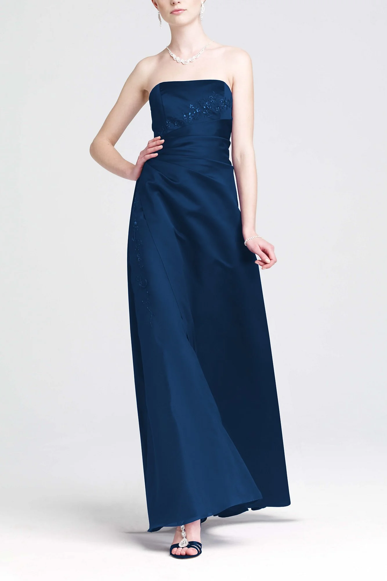 Satin and Organza Gown with Beaded Inset - Image 20