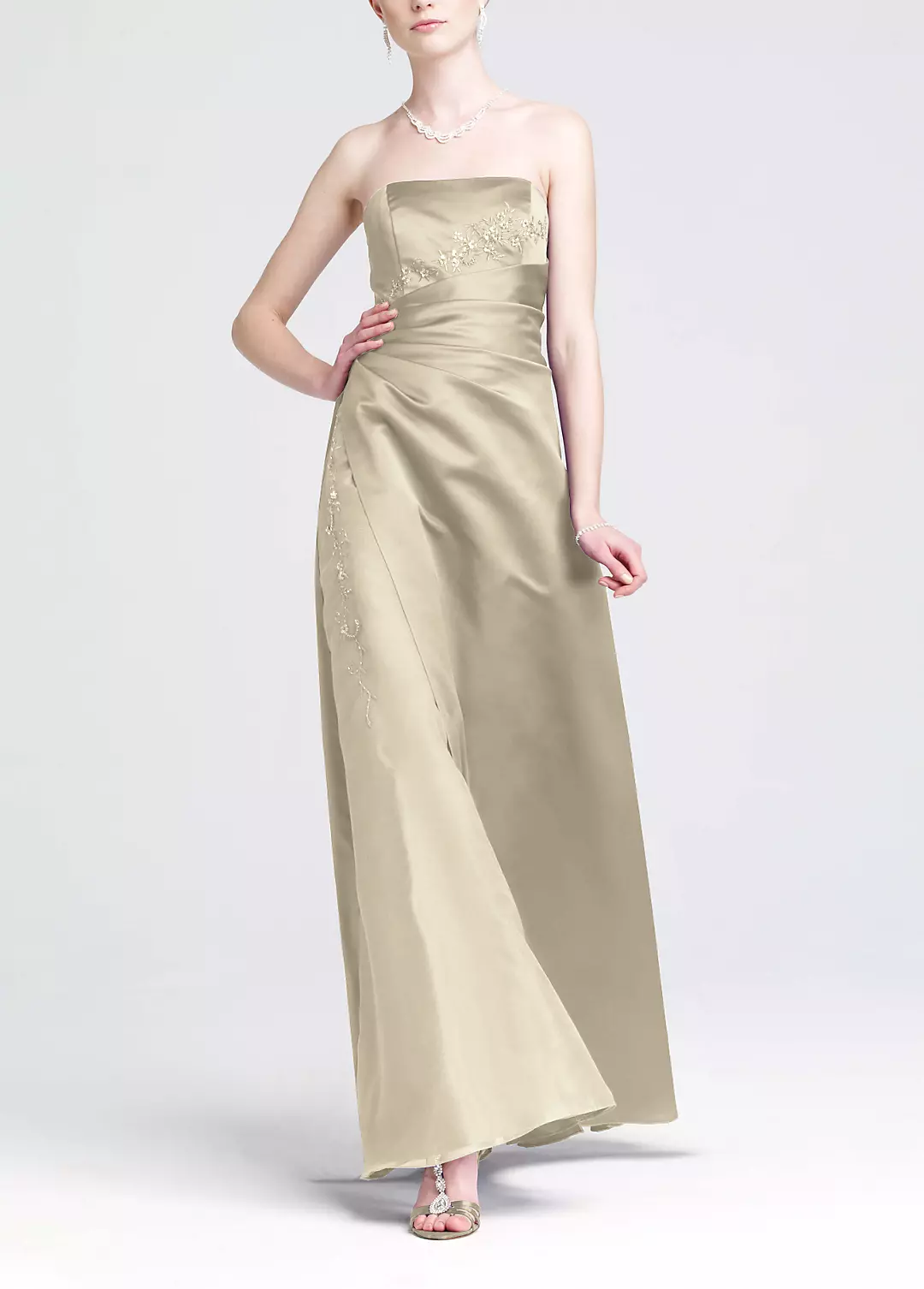 Satin and Organza Gown with Beaded Inset - Image 25