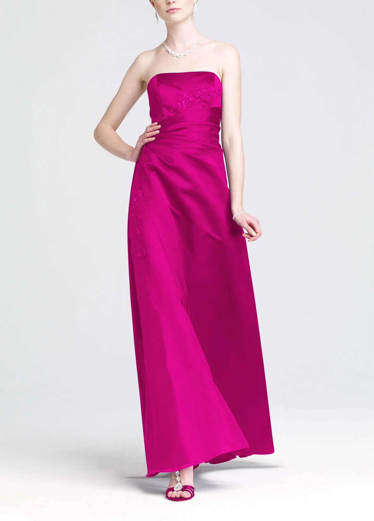 Satin and Organza Gown with Beaded Inset - Image 4