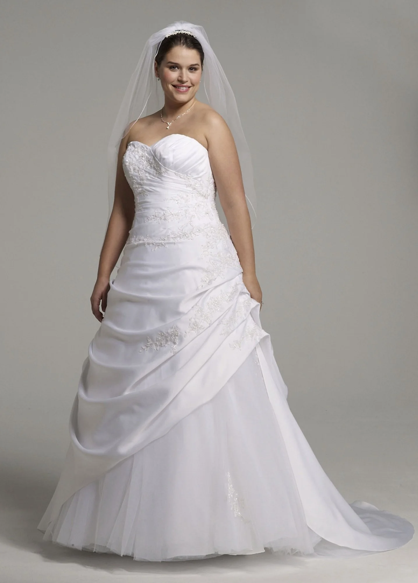 Satin and tulle Assymetrical Pick-up Gown - Image 3
