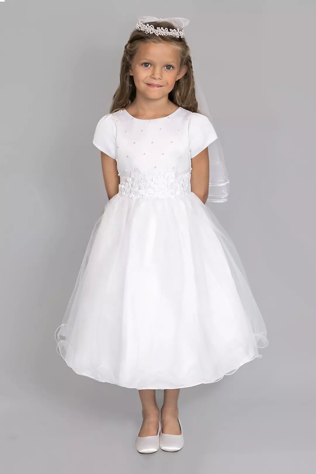 Satin and Tulle Beaded Communion Dress - Image 2