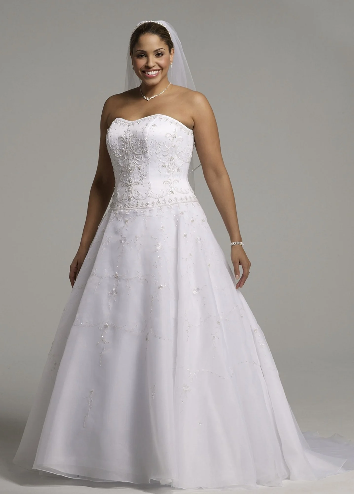 Satin Bodice with Organza Skirt and Beading - Image 2