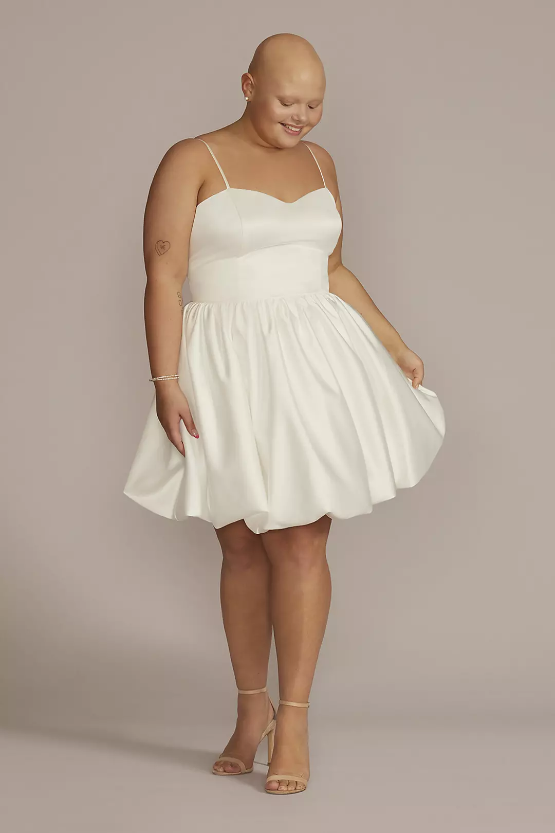 Satin Bubble Hem Mini A-Line - Image 2