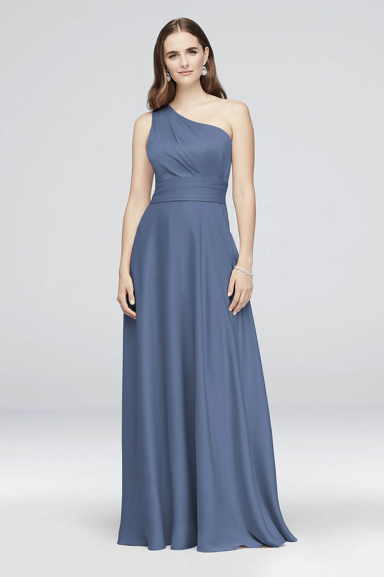 Satin Crepe One-Shoulder Bridesmaid Dress