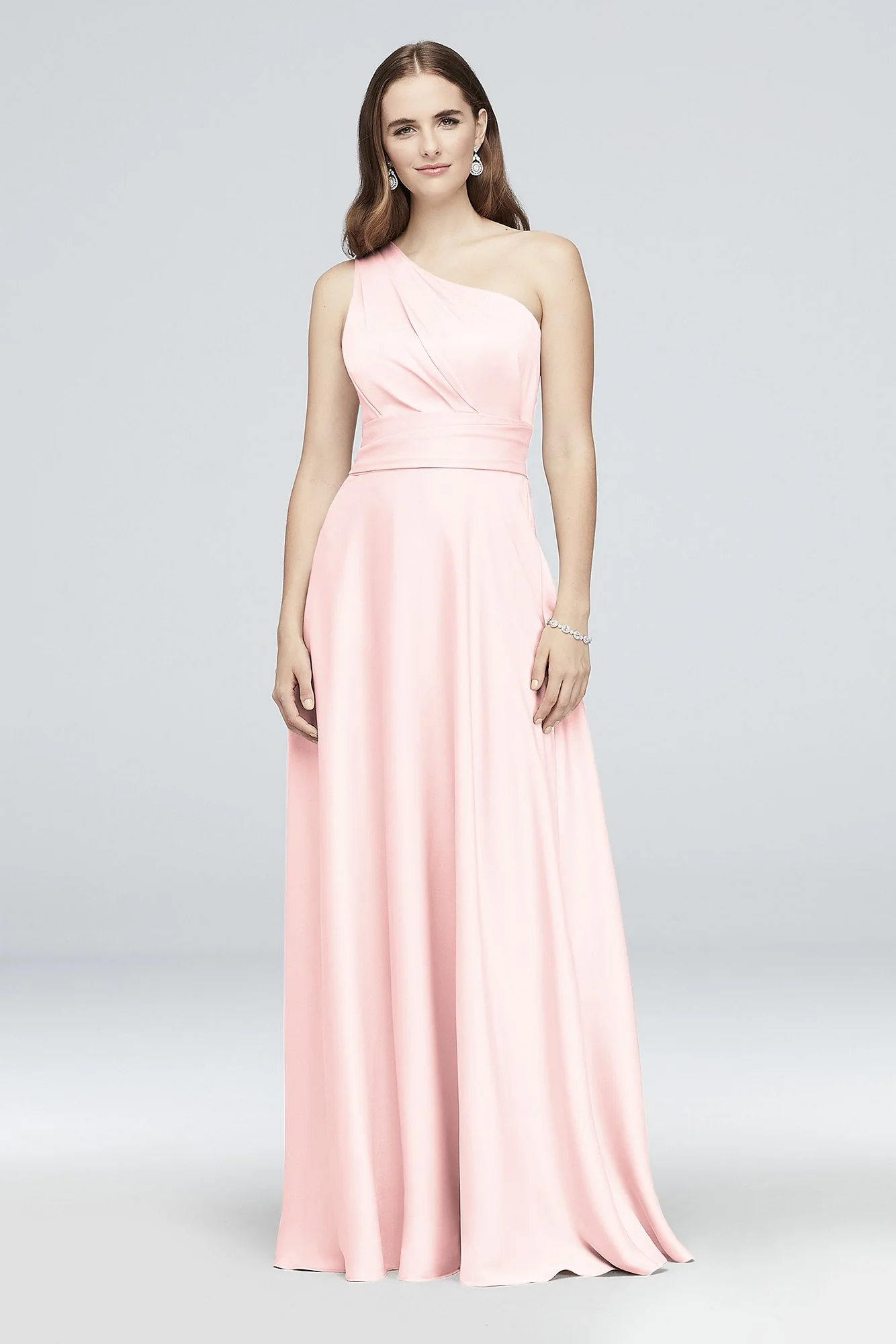 Satin Crepe One-Shoulder Bridesmaid Dress - Image 6