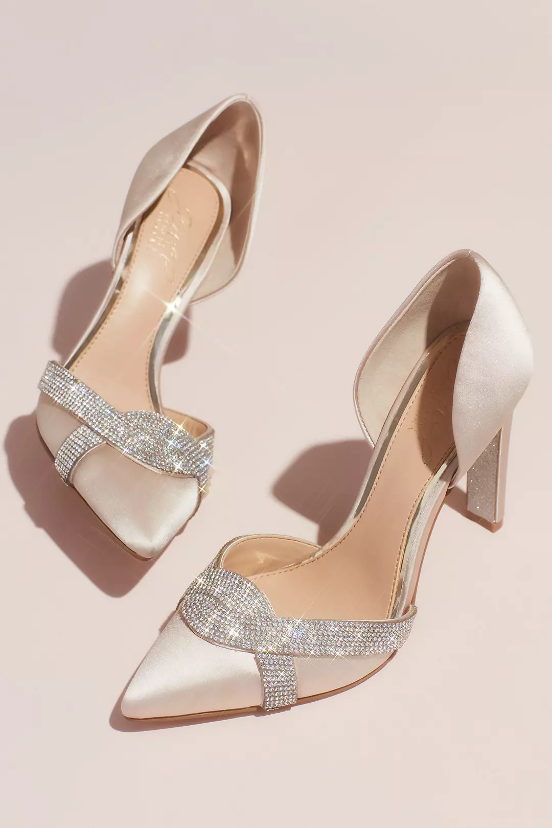Satin d'Orsay Heels with Infinity Crystal Loop - Image 2