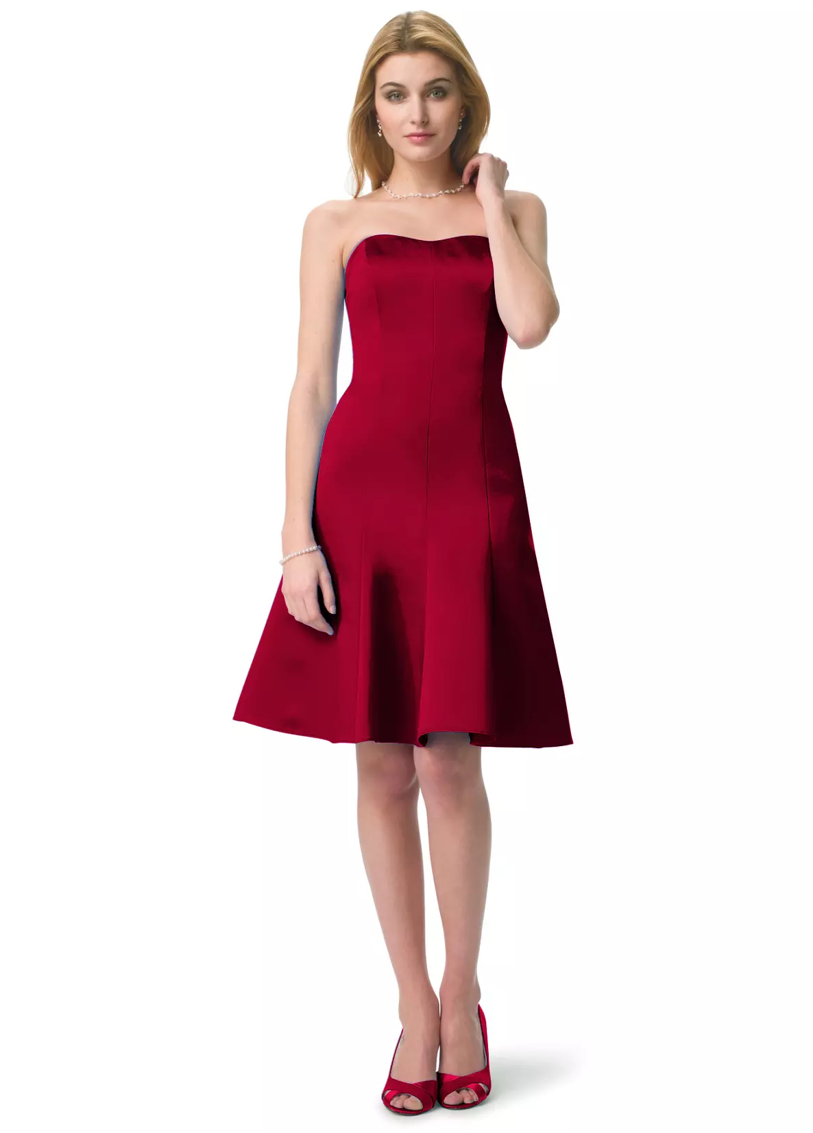 Satin Dress with Sweetheart Neckline - Image 2