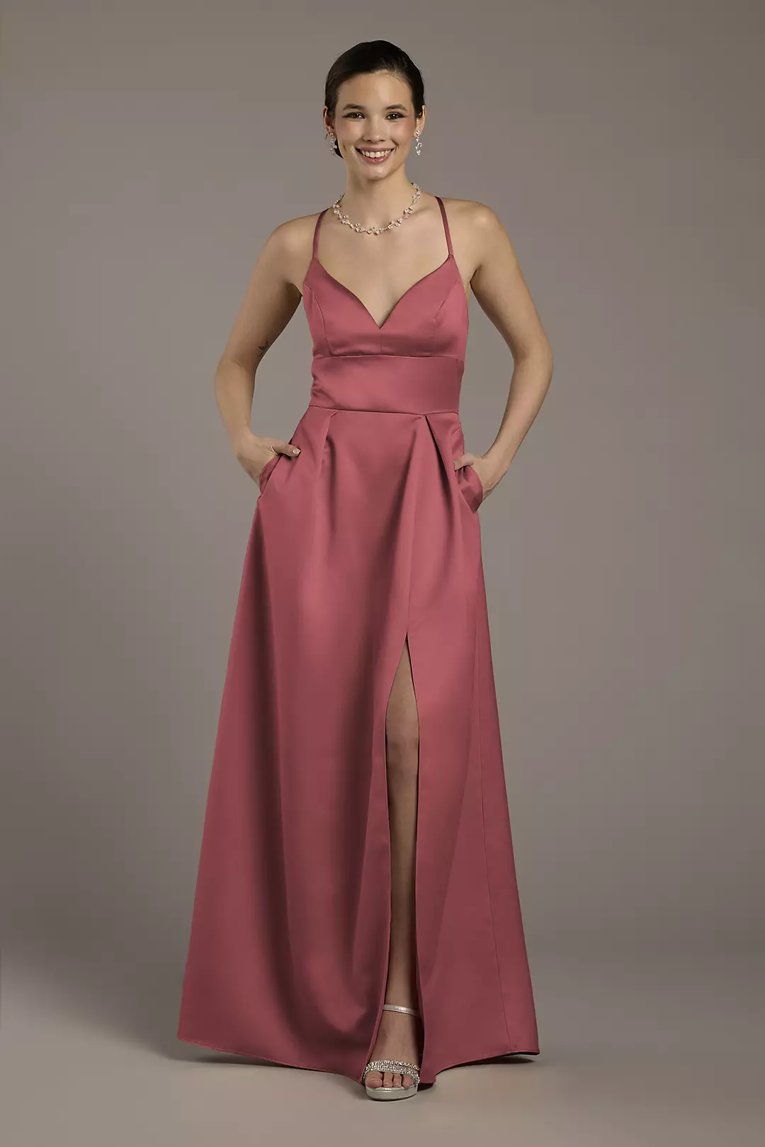 Satin Empire Waist Ball Gown - Image 4