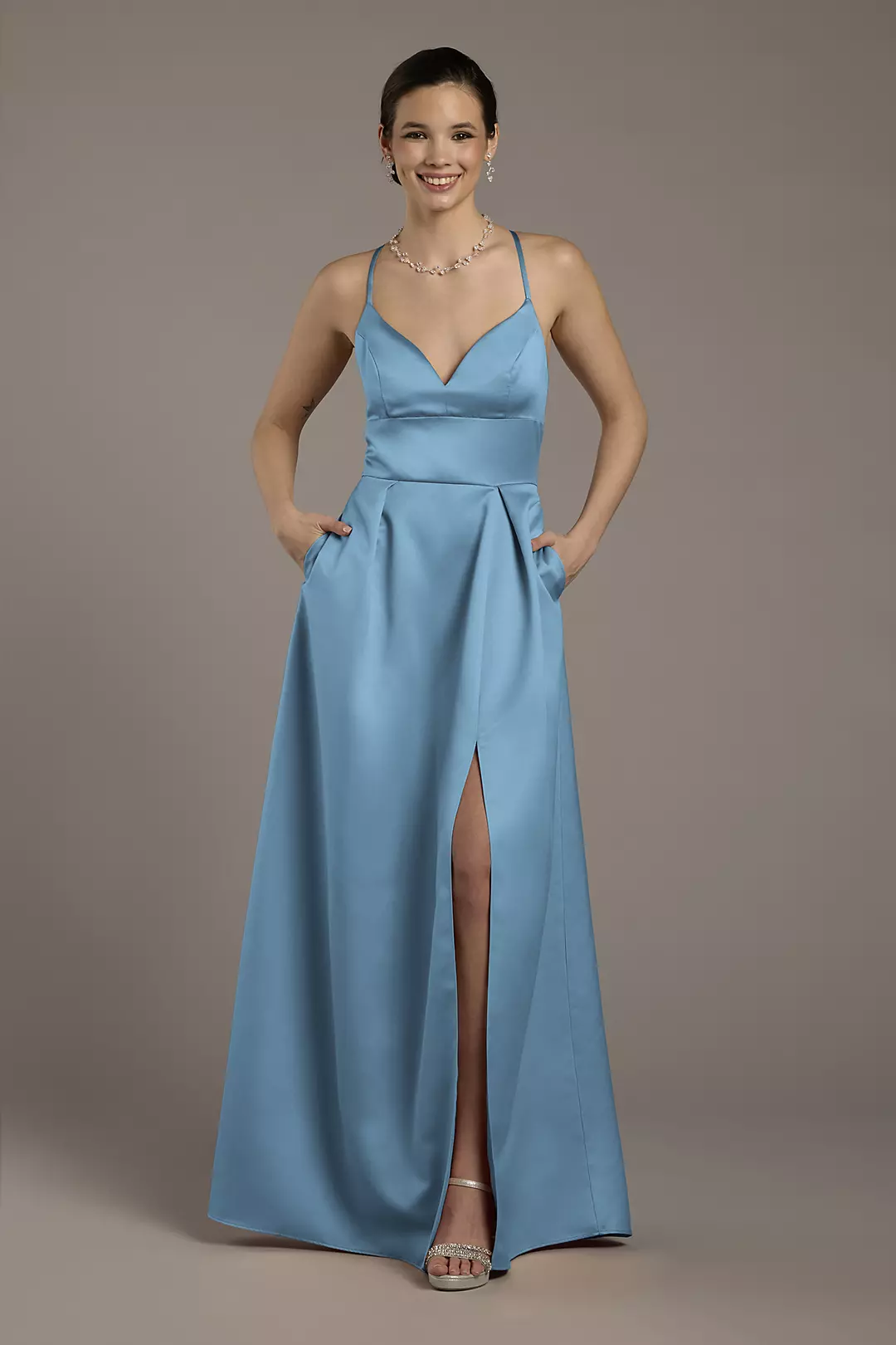Satin Empire Waist Ball Gown - Image 5
