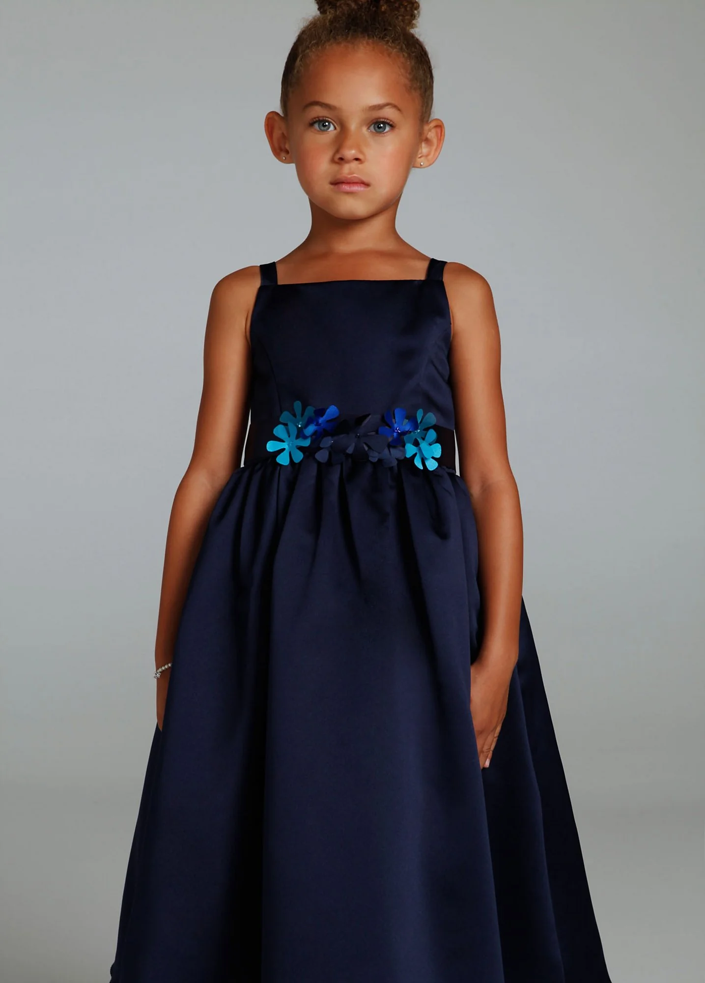 Satin Flower Girl Sash with 3D Floral Detail