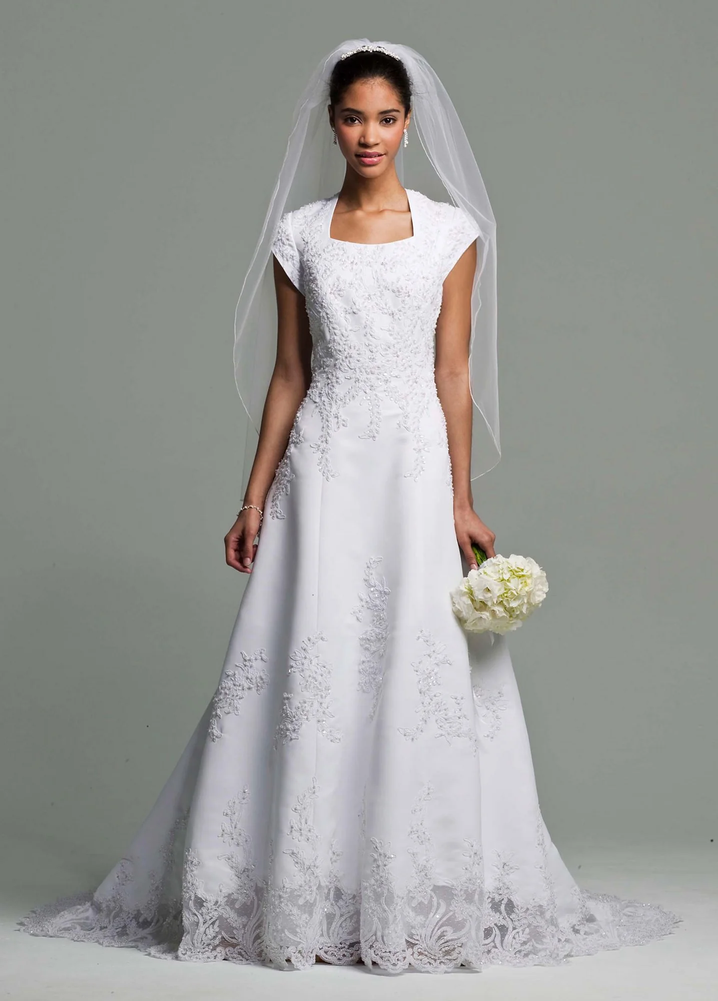 Satin Halter A-line Wedding Dress with Beaded Lace - Image 9